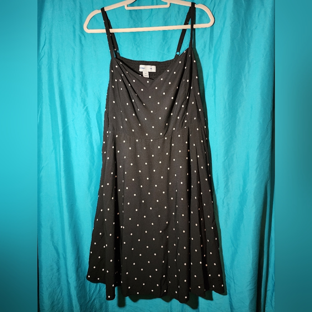 Old Navy black polka dot cami dress
